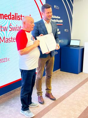 Spotkanie ministra Bortniczuka ze złotymi medalistami Halowych Mistrzostw Świata w Lekkiej Atletyce Masters